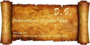 Dobrovics Ifigénia névjegykártya
